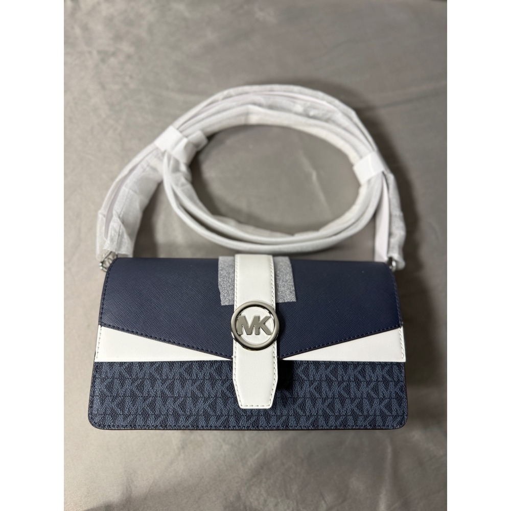 Michael Kors Greenwich Medium Flap Shoulder Bag Admiral Multi 35F5SGRL6B New - Picture 2 of 8